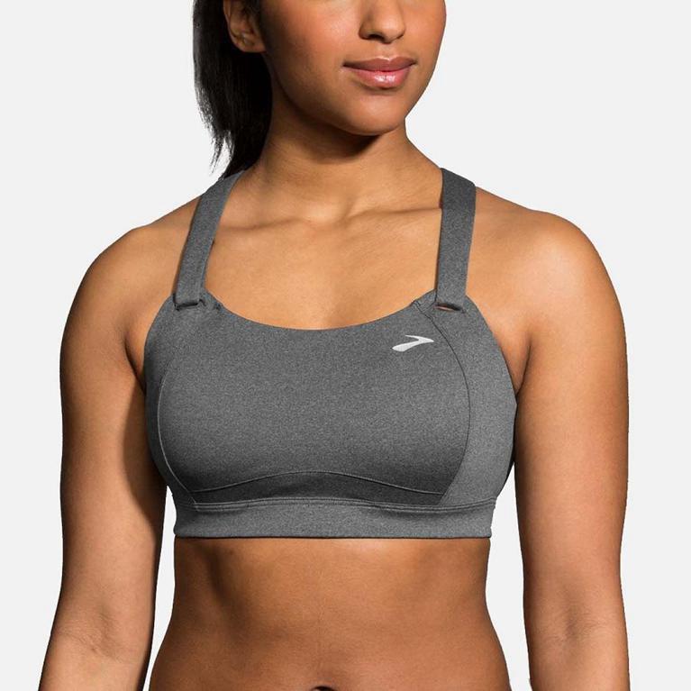 Brooks JUNO SPORTS Running Bra Womens Sale - Grey (OME495126)